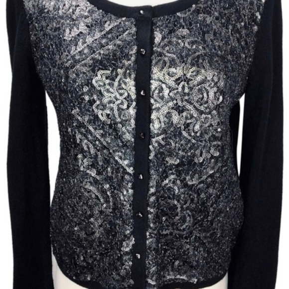 Anthropologie Sweater NWOT Sequined Detail Knitted And Knotted Size L Amazing! - Picture 10 of 10